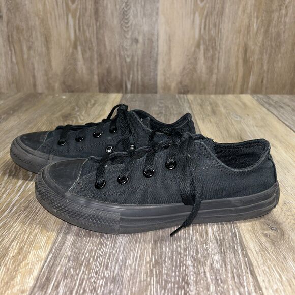 CONVERSE ALL STAR 314786F Low Top Canvas All Black Youth Kids US Size 13 - Picture 5 of 11
